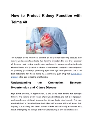 pdf How to Protect Kidney Function with Telma 40