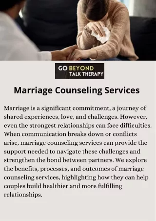 Improve Your Relationship with Marriage Counseling Services