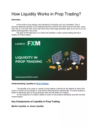 How Liquidity Works in Prop Trading