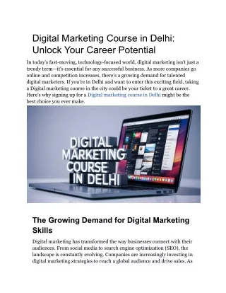 Digital Marketing Course in Delhi