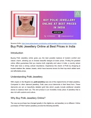 Buy Polki Jewellery Online at Best Prices in India