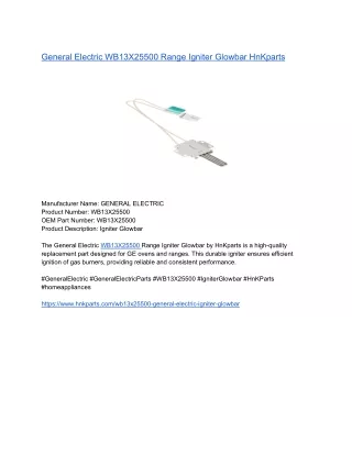 General Electric WB13X25500 Range Igniter Glowbar HnKparts