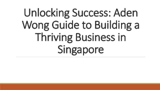 Aden Wong Guide to Building a Thriving Business in Singapore