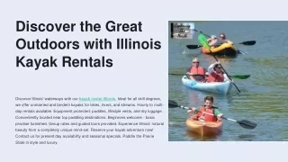 Embark on a journey of discovery with Illinois Kayak Rentals