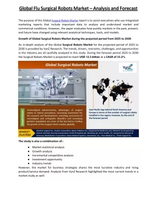Surgical Robots Market - VynzResearch