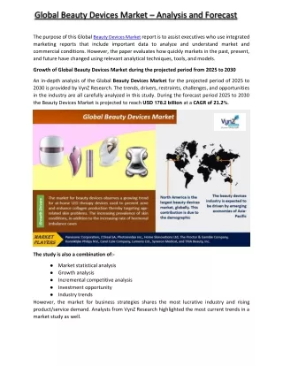 Beauty Devices Market - VynzResearch