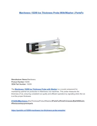 Manitowoc 15209 Ice Thickness Probe With_Washer _ PartsFe