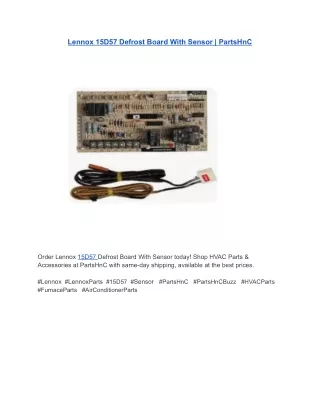 Lennox 15D57 Defrost Board With Sensor _ PartsHnC