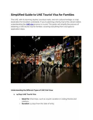 Simplified Guide to UAE Visit Visa for Families