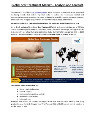 Scar Treatment Market - VynzResearch