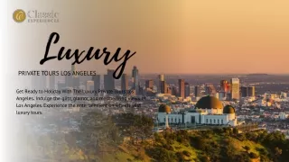 Get Ready to Holiday With The Luxury Private Tours Los Angeles