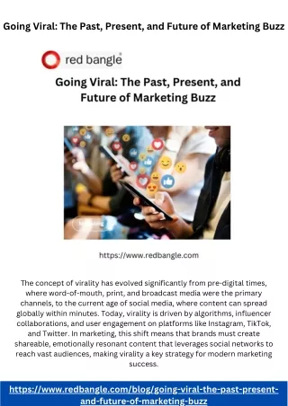 Going Viral The Past, Present, and Future of Marketing Buzz