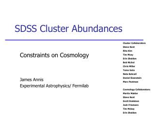 SDSS Cluster Abundances