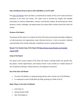 Solar Cell Market
