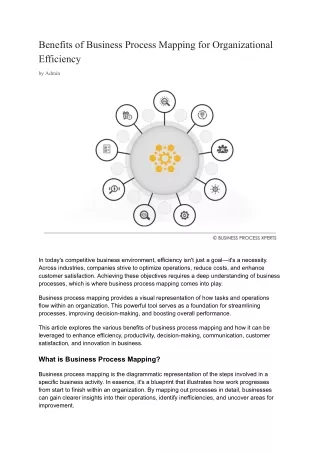 Benefits of Business Process Mapping for Organizational Efficiency