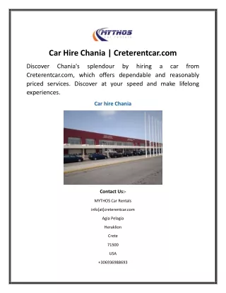 Car Hire Chania Creterentcar