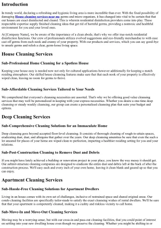 Residential Disinfection Services: Say Goodbye to Harmful Germs