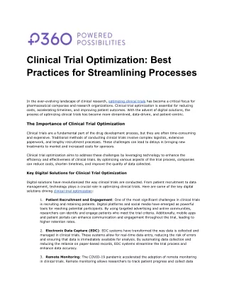 Clinical Trial Optimization