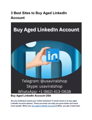 3 Best Sites to Buy Aged LinkedIn Account