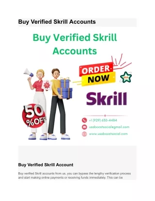 Buy Verified Skrill Accounts