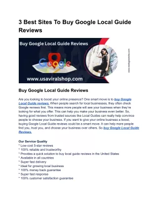 3 Best Sites To Buy Google Local Guide Reviews