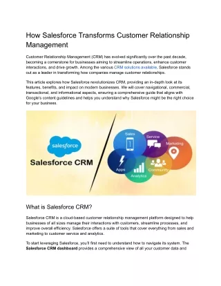 How Salesforce Transforms Customer Relationship Management