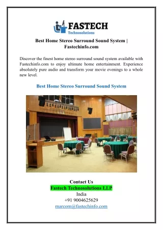 Best Home Stereo Surround Sound System | Fastechinfo.com