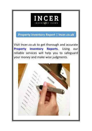 Property Inventory Report  Incer.co.uk
