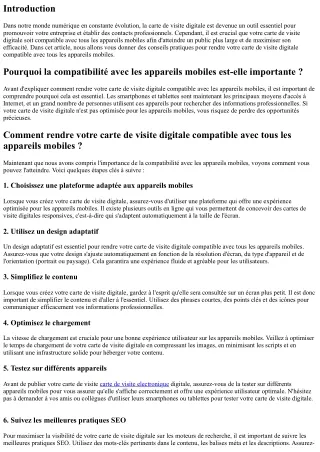 Comment rendre votre carte de visite digitale compatible avec tous les appareils