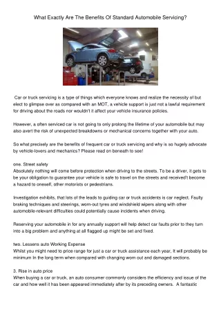 WhatExactlyAreTheBenefitsOfStandardAutomobileServicing