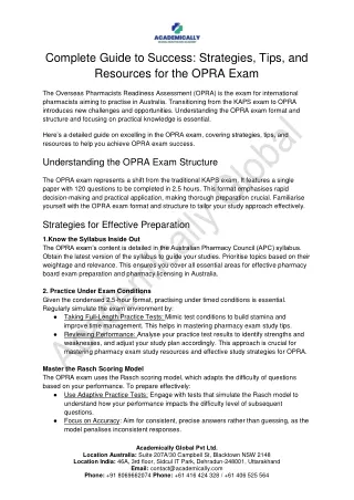 Complete Guide to Success: Strategies, Tips, and Resources for the OPRA Exam