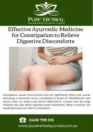 Effective Ayurvedic Medicine for Constipation to Relieve Digestive Discomforts