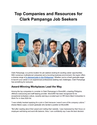 Top Companies and Resources for Clark Pampanga Job Seekers