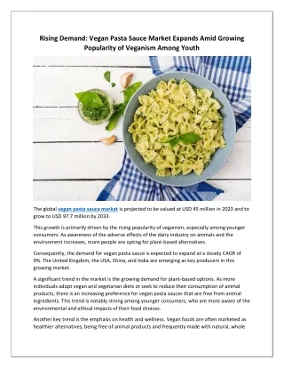 Vegan Pasta Sauce Market