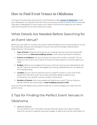 How to Find Event Venues in Oklahoma (1)
