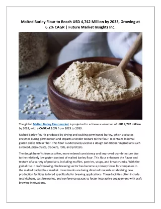 Malted Barley Flour Market