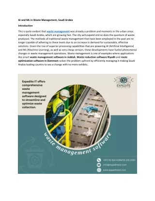 Artificial Intelligence and Machine Learning in Waste Management in Saudi Arabia