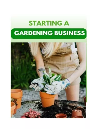 Starting a Gardening Business- A Beginner's Guide