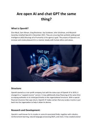 Are open AI and chat GPT the same thing?