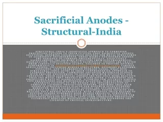 Sacrificial Anodes India - Structural-India