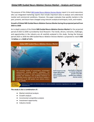 MRI Guided Neuro Ablation Devices Market - VynzResearch