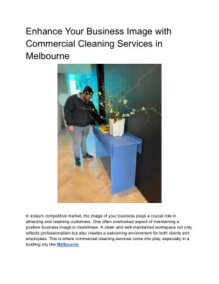 Enhance Your Business Image with Commercial Cleaning Services in Melbourne