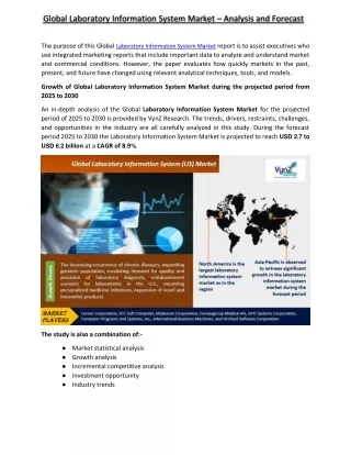 Laboratory Information System Market - VynzResearch