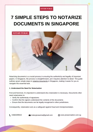 7 Simple Steps to Notarize Documents in Singapore