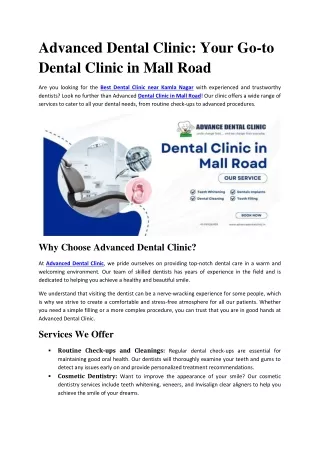 Dental Clinic in Mall Road