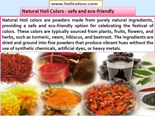 Celebrate the festival of colors, use Natural Holi colors safe and eco-friendly