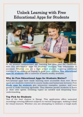 Unlock Learning with Free Educational Apps for Students