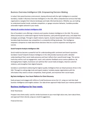 Social Footprint Analysis Intelligence USA