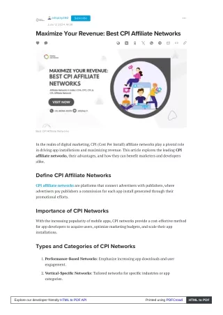 Maximize Your Revenue Best CPI Affiliate Networks