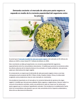 mercado mundial de salsa para pasta vegana